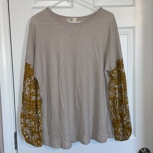 Two-Toned Waffle Knit Sweater